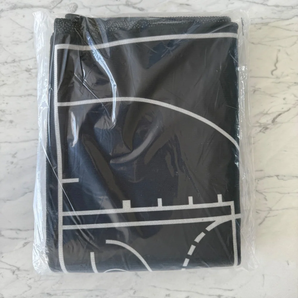 NEW Basketball Court Floor Mat – Black & White Modern Sporty Design